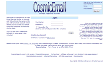 Tablet Screenshot of cosmicemail.com